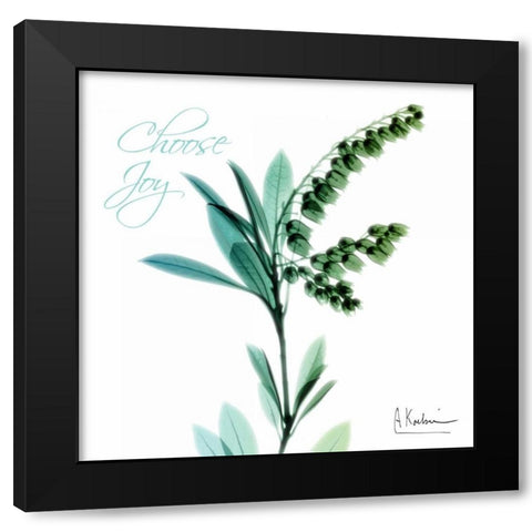 Choose Joy Lily of The Valley H12 Black Modern Wood Framed Art Print with Double Matting by Koetsier, Albert