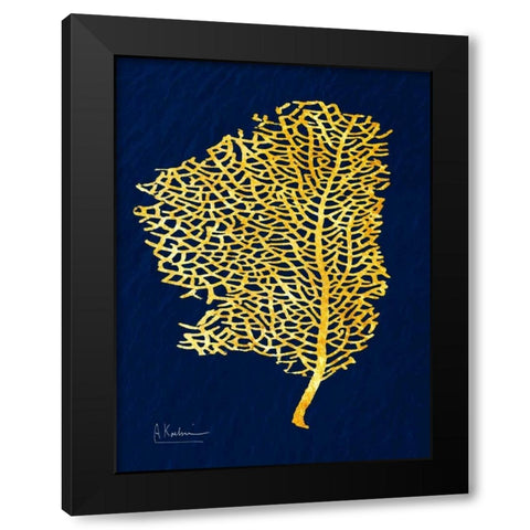 Golden Sea Fan Black Modern Wood Framed Art Print by Koetsier, Albert
