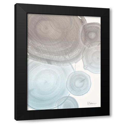 Sea Mist Tree Rings Black Modern Wood Framed Art Print with Double Matting by Koetsier, Albert