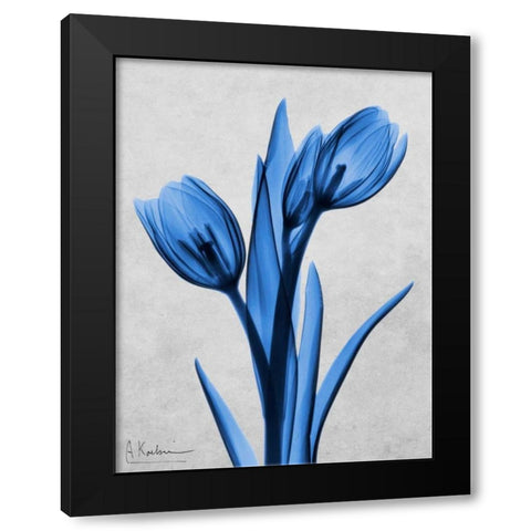 Midnight Tulips Black Modern Wood Framed Art Print with Double Matting by Koetsier, Albert