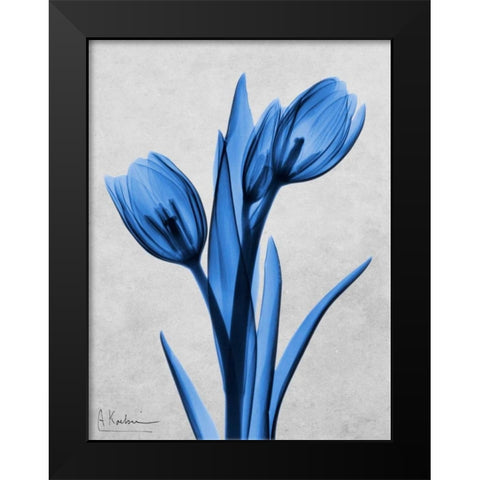 Midnight Tulips Black Modern Wood Framed Art Print by Koetsier, Albert