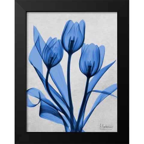 Midnight Tulips 2 Black Modern Wood Framed Art Print by Koetsier, Albert