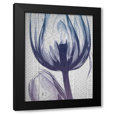 Aubergine Textiles 1 Black Modern Wood Framed Art Print with Double Matting by Koetsier, Albert