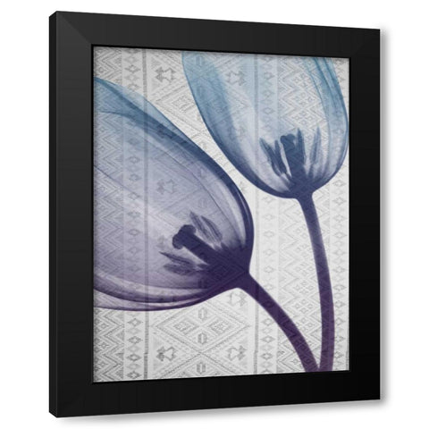 Aubergine Textiles 2 Black Modern Wood Framed Art Print with Double Matting by Koetsier, Albert