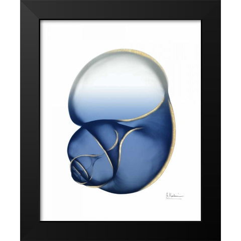 Shimmering Indigo Snail 1 Black Modern Wood Framed Art Print by Koetsier, Albert