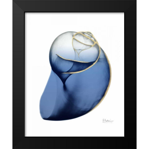 Shimmering Indigo Snail 2 Black Modern Wood Framed Art Print by Koetsier, Albert