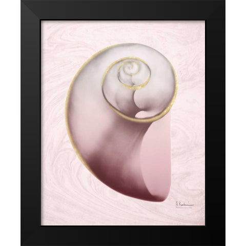 Marble Blush Snail 2 Black Modern Wood Framed Art Print by Koetsier, Albert