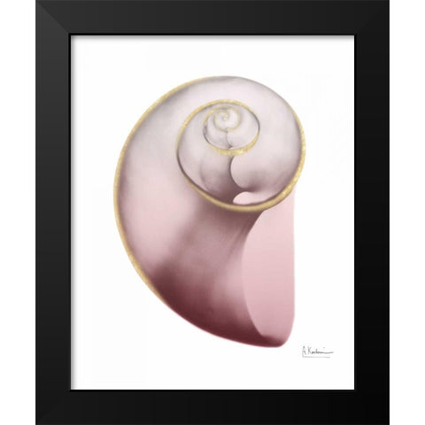 Shimmering Blush Snail 2 Black Modern Wood Framed Art Print by Koetsier, Albert