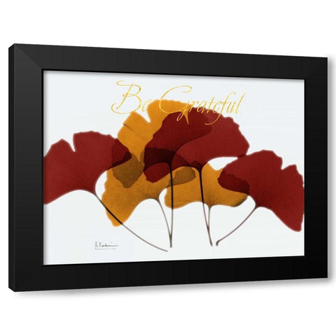 Grateful Gingko Fall Black Modern Wood Framed Art Print with Double Matting by Koetsier, Albert