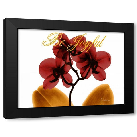 Joyful Orchid Black Modern Wood Framed Art Print by Koetsier, Albert