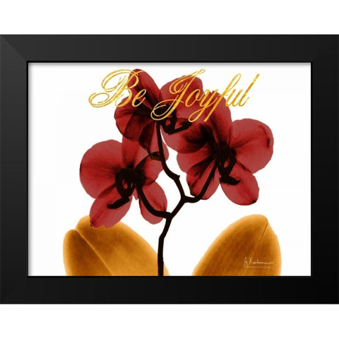 Joyful Orchid Black Modern Wood Framed Art Print by Koetsier, Albert