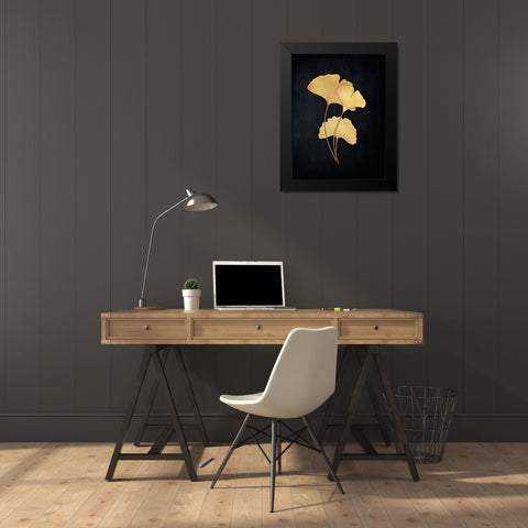 Midas Ginkgo 2 Black Modern Wood Framed Art Print by Koetsier, Albert