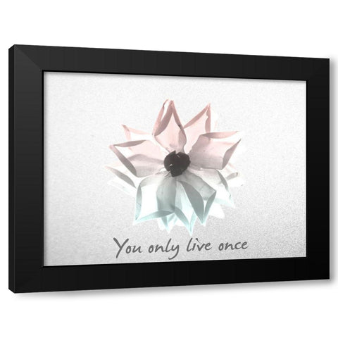 You Only Live Once Rose Black Modern Wood Framed Art Print with Double Matting by Koetsier, Albert