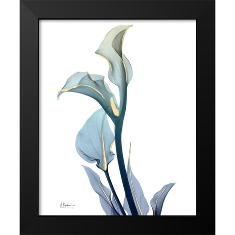 Gold Sprinkled Calla Lily Black Modern Wood Framed Art Print by Koetsier, Albert