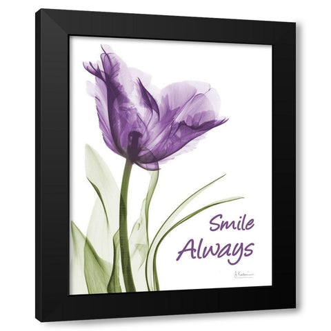 Smile Smiling Tulip Black Modern Wood Framed Art Print with Double Matting by Koetsier, Albert