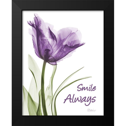 Smile Smiling Tulip Black Modern Wood Framed Art Print by Koetsier, Albert