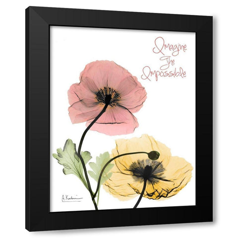 Impossible  Poppies Black Modern Wood Framed Art Print with Double Matting by Koetsier, Albert