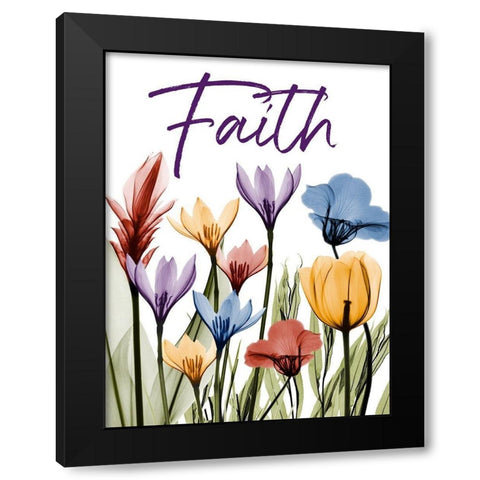 Faithful Flowerscape Black Modern Wood Framed Art Print with Double Matting by Koetsier, Albert