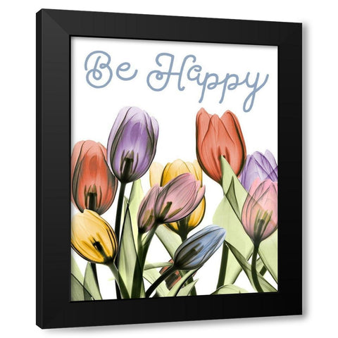 Happy Tulipscape Black Modern Wood Framed Art Print by Koetsier, Albert