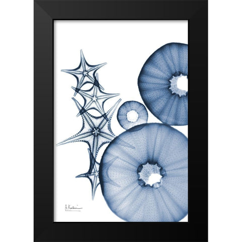 Indigo Aquatic Universe 1 Black Modern Wood Framed Art Print by Koetsier, Albert