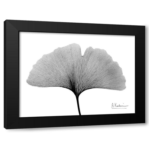 Inverted Ginko 1 Black Modern Wood Framed Art Print with Double Matting by Koetsier, Albert