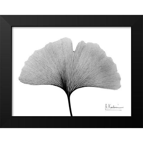 Inverted Ginko 1 Black Modern Wood Framed Art Print by Koetsier, Albert