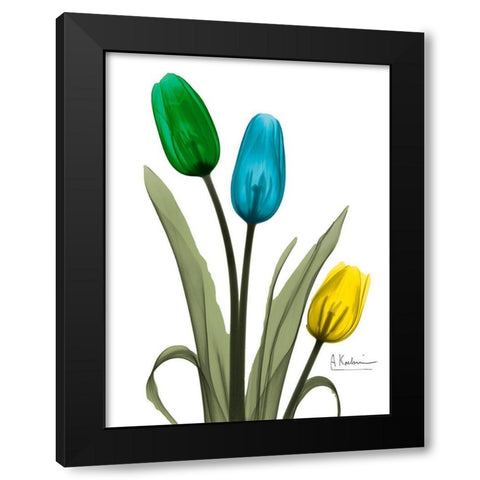 Jeweled Tulip Trio 1 Black Modern Wood Framed Art Print by Koetsier, Albert