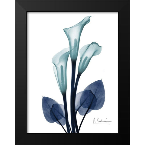 Midnight Calla Lily 1 Black Modern Wood Framed Art Print by Koetsier, Albert