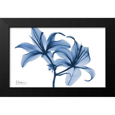 Indigo Infused Lily 2 Black Modern Wood Framed Art Print by Koetsier, Albert