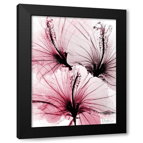 Bright Floral Abstract 1 Black Modern Wood Framed Art Print with Double Matting by Koetsier, Albert