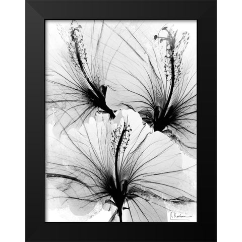 Floral Abstract 1 Black Modern Wood Framed Art Print by Koetsier, Albert