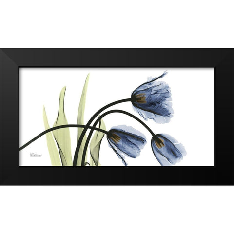 Tulip Blues Black Modern Wood Framed Art Print by Koetsier, Albert