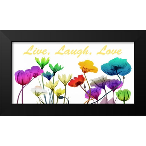 Live Laugh Love Black Modern Wood Framed Art Print by Koetsier, Albert