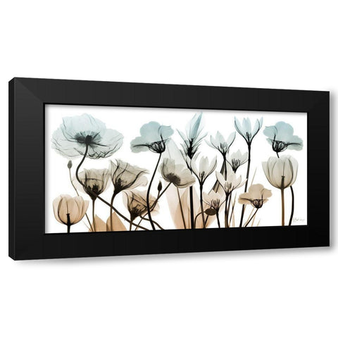 Sandy Floral Breeze 1 Black Modern Wood Framed Art Print with Double Matting by Koetsier, Albert
