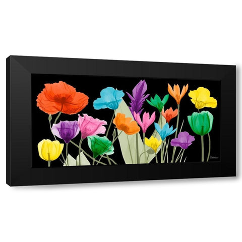 Pretty Floral Jewels 3 Black Modern Wood Framed Art Print by Koetsier, Albert