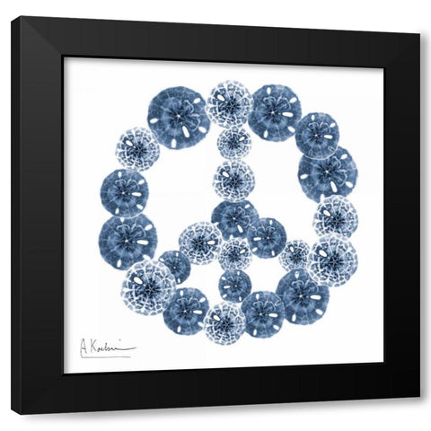 Peace Sand Dollars Black Modern Wood Framed Art Print by Koetsier, Albert