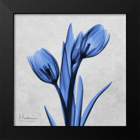 Midnight Tulips Black Modern Wood Framed Art Print by Koetsier, Albert