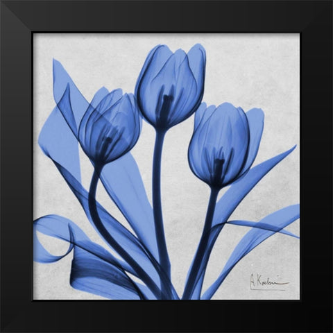 Midnight tulips 2 Black Modern Wood Framed Art Print by Koetsier, Albert