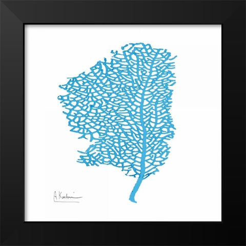 Cobalt Sea Fan 2 Black Modern Wood Framed Art Print by Koetsier, Albert