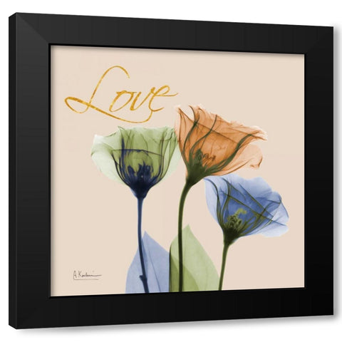 Gentian Love Black Modern Wood Framed Art Print with Double Matting by Koetsier, Albert