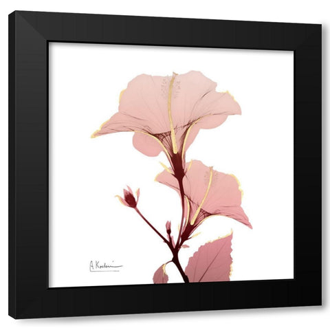 Golden Blush 1 Black Modern Wood Framed Art Print by Koetsier, Albert