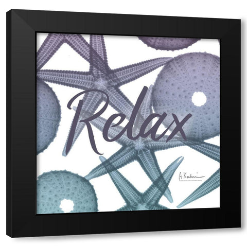 Relaxing Starfish Black Modern Wood Framed Art Print with Double Matting by Koetsier, Albert