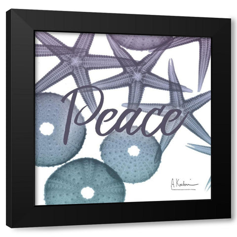 Peaceful Starfish Black Modern Wood Framed Art Print with Double Matting by Koetsier, Albert