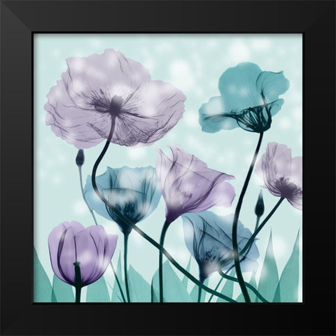 Midnight Flowerscape Black Modern Wood Framed Art Print by Koetsier, Albert