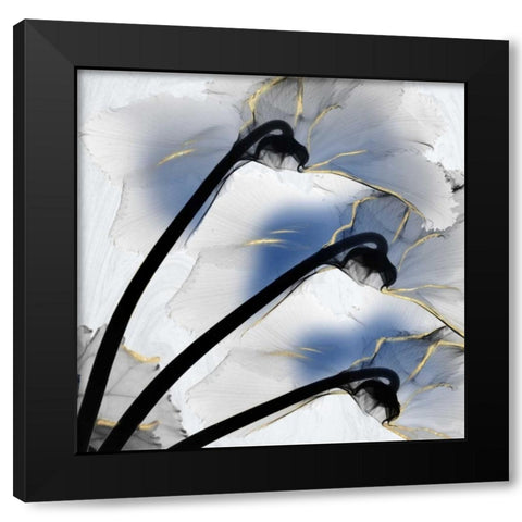 Indigo Luster Marble Black Modern Wood Framed Art Print with Double Matting by Koetsier, Albert