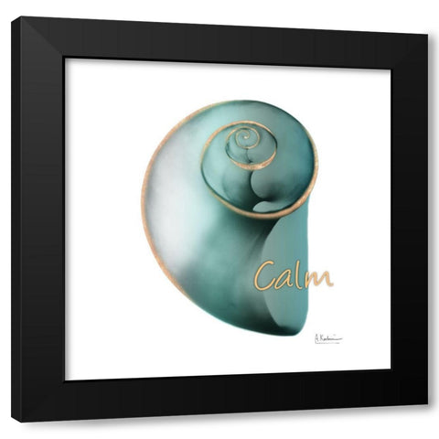 Shinny Calm Snail Black Modern Wood Framed Art Print with Double Matting by Koetsier, Albert