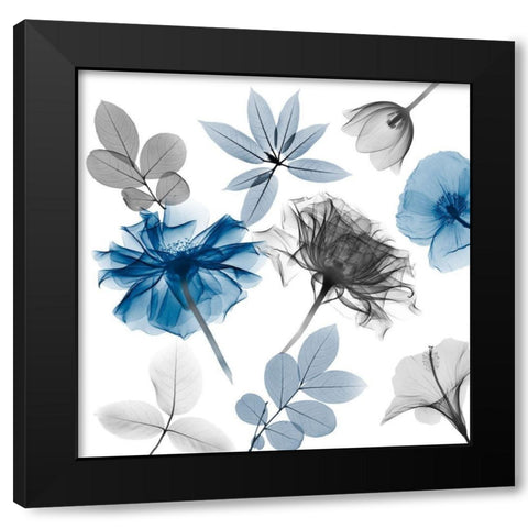 Floral Collage 3 Black Modern Wood Framed Art Print with Double Matting by Koetsier, Albert