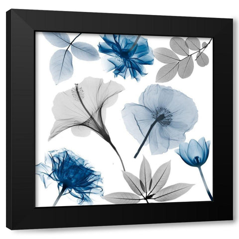 Floral Collage 4 Black Modern Wood Framed Art Print with Double Matting by Koetsier, Albert