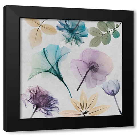 Floral Collage 2 Black Modern Wood Framed Art Print by Koetsier, Albert