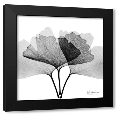 Inverted Ginko 5 Black Modern Wood Framed Art Print with Double Matting by Koetsier, Albert